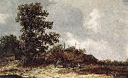 Jan van Goyen Cottages with Haystack by a Muddy Track. china oil painting artist